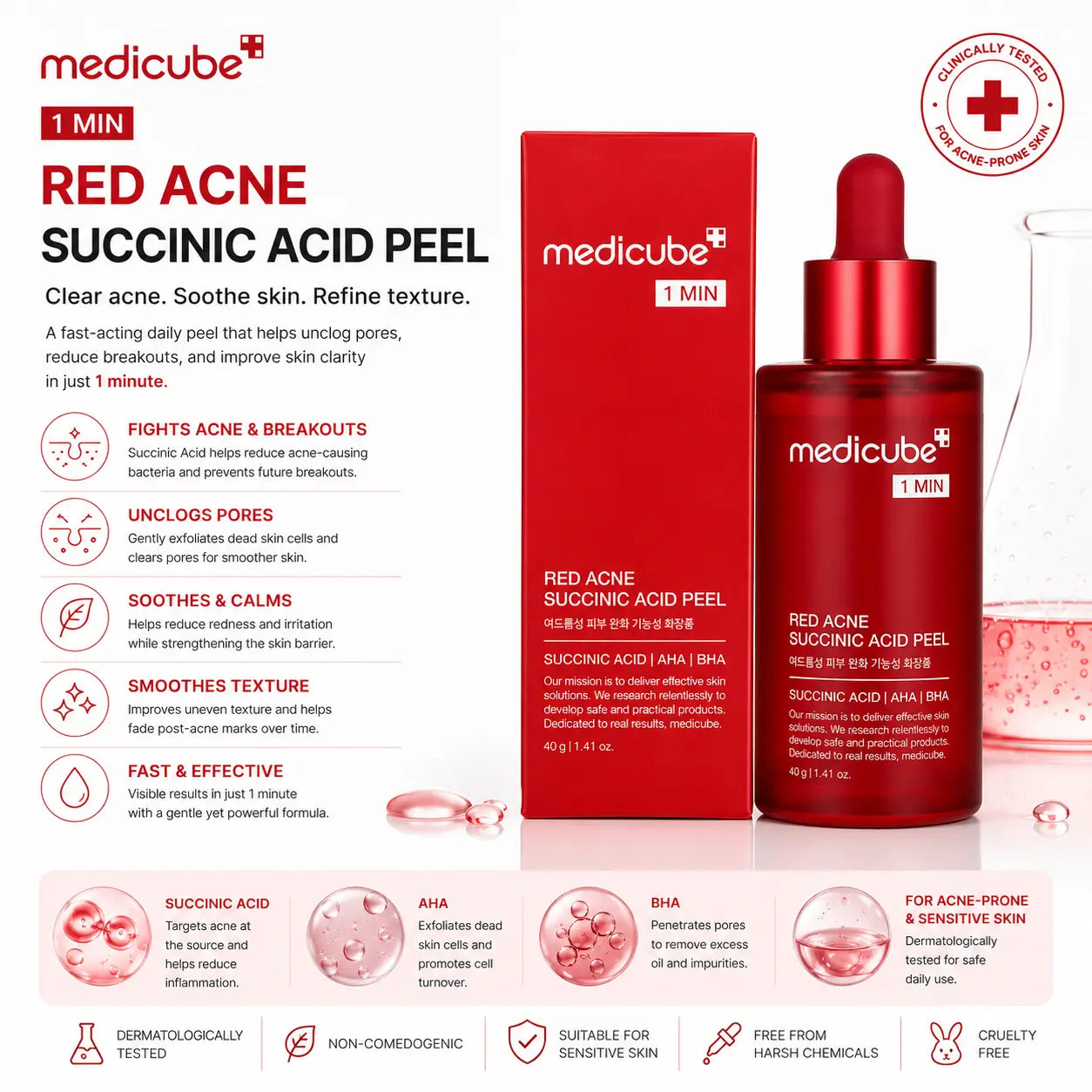 Medicube Red Succinic Acid Peel Wash-Off Peeling Serum