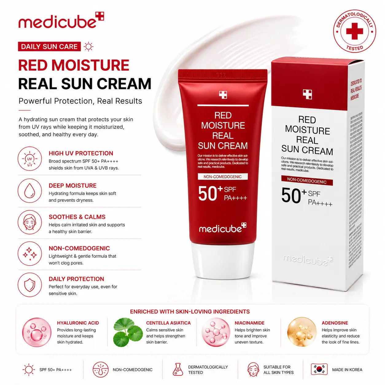 Medicube Red Moisture Real Sun Cream SPF50+ PA++++