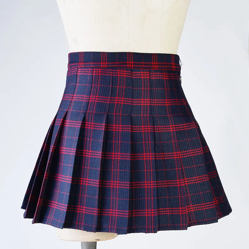 Pleated Plaid Mini Skirt - Preppy Japanese School Uniform