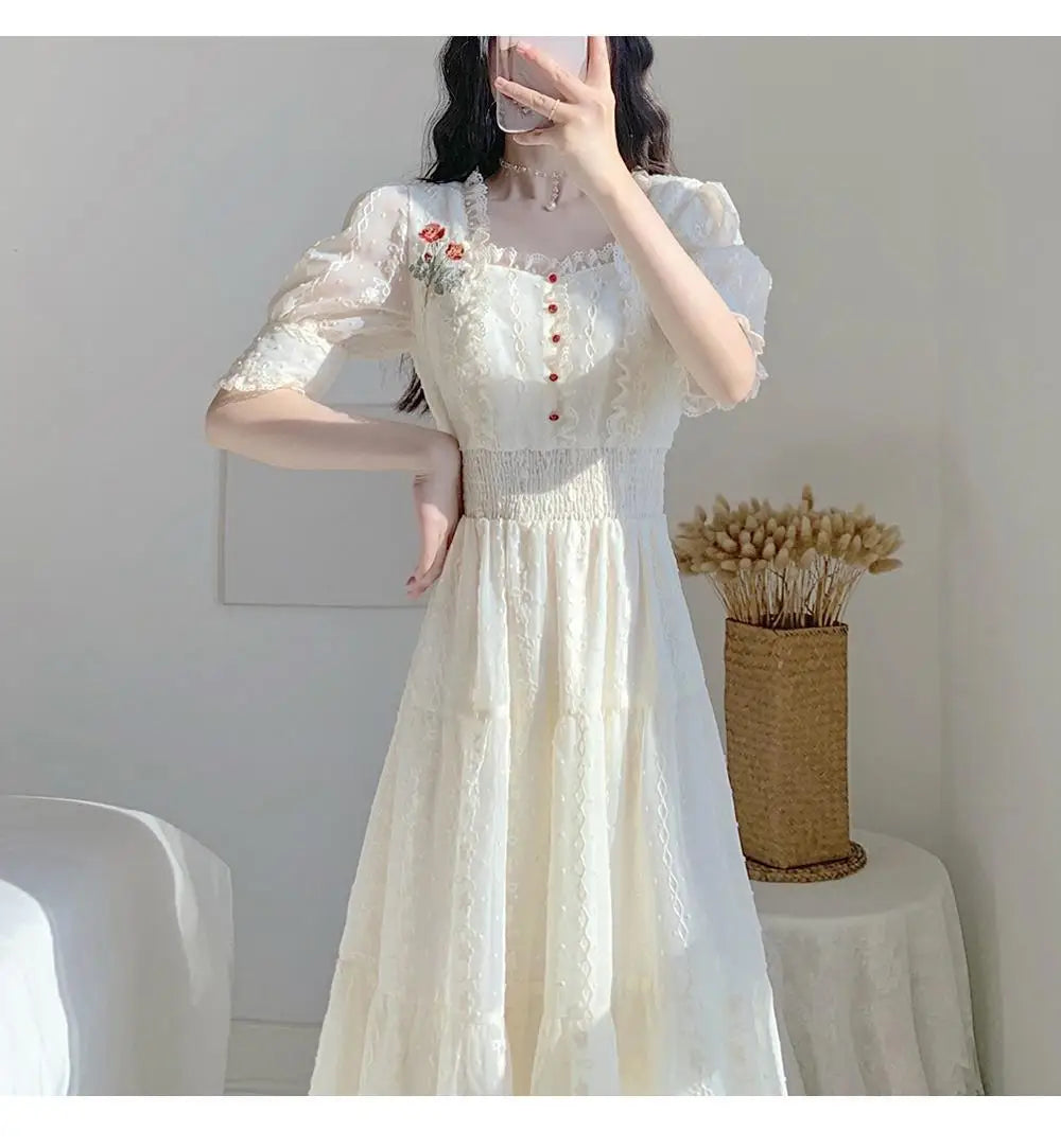 Vintage Lace Fairy Midi Dress