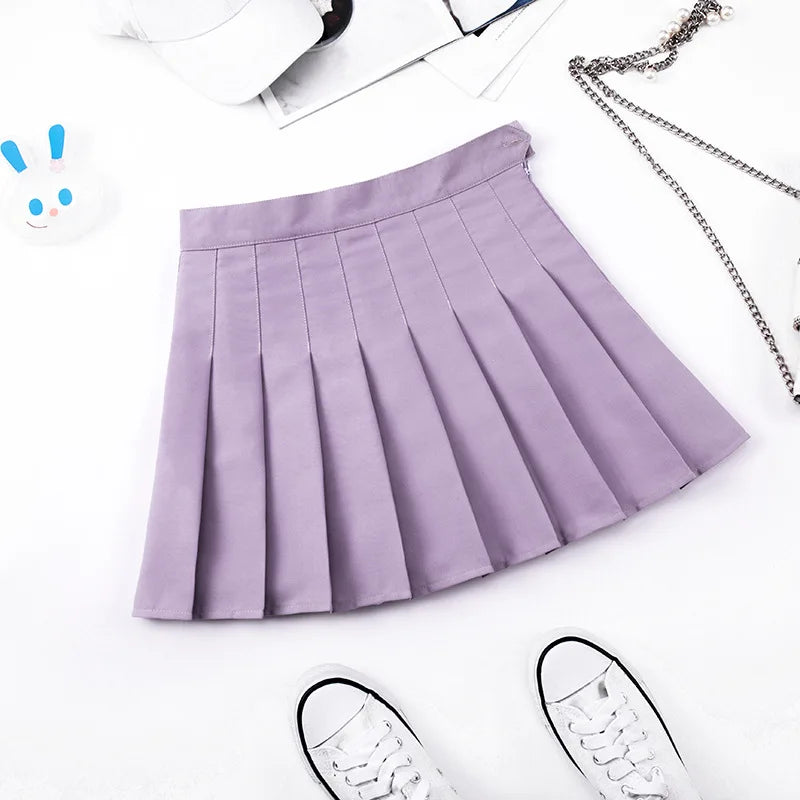 Pleated Plaid Mini Skirt - Preppy Japanese School Uniform