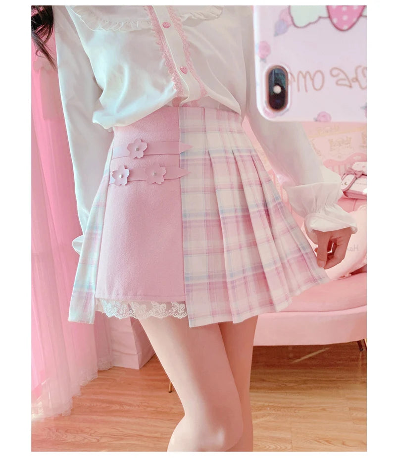 Himifashion - Plaid Mini Skirt