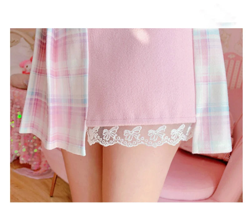 Himifashion - Plaid Mini Skirt