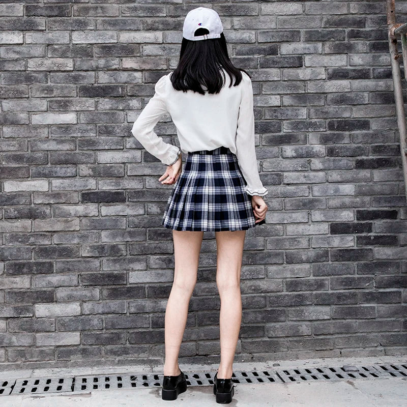 Pleated Plaid Mini Skirt - Preppy Japanese School Uniform