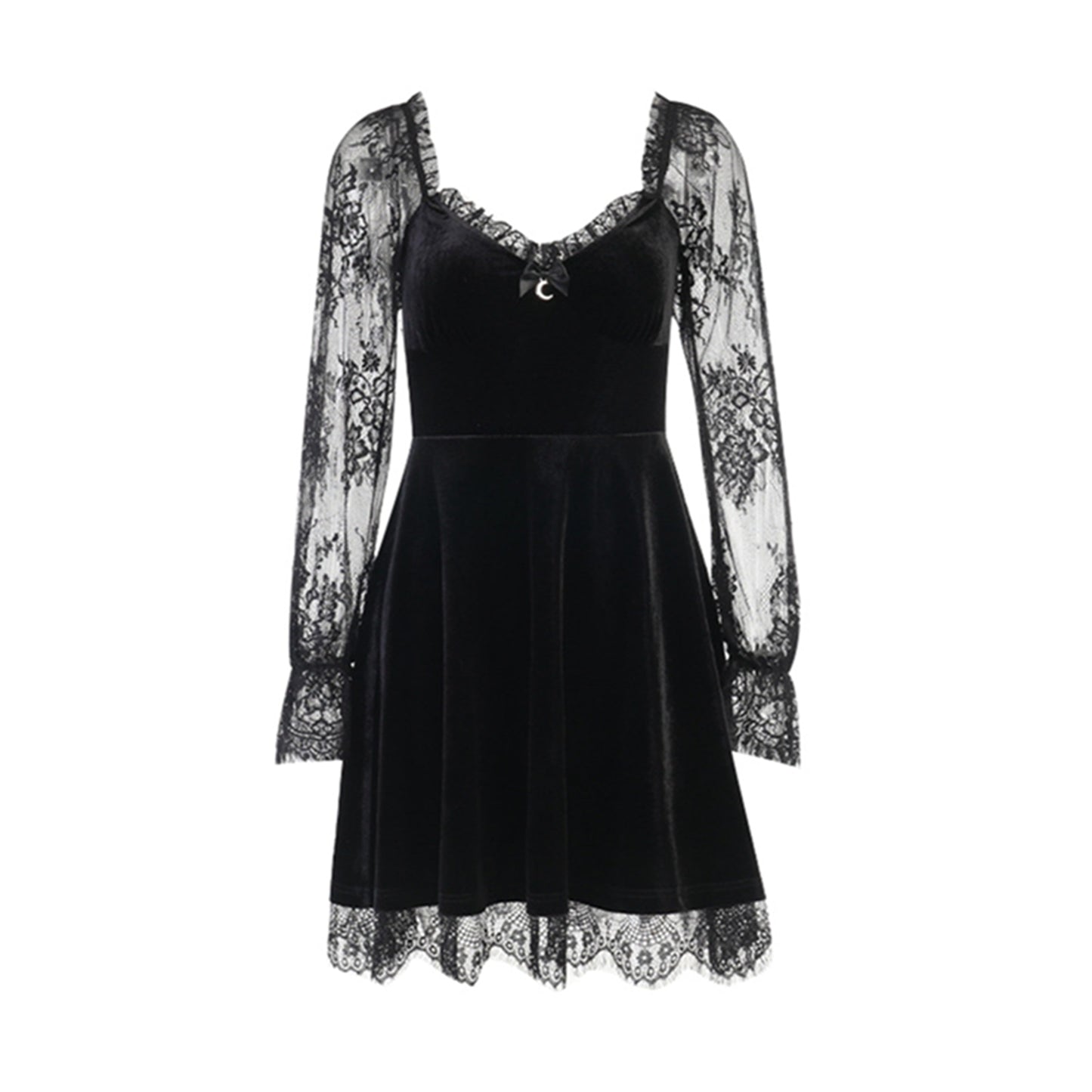 Gothic Lolita Velvet A-Line Mini Dress