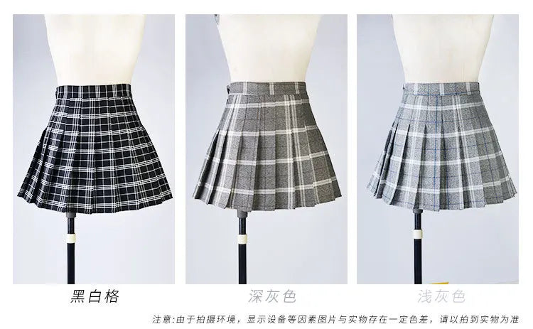 Pleated Plaid Mini Skirt - Preppy Japanese School Uniform