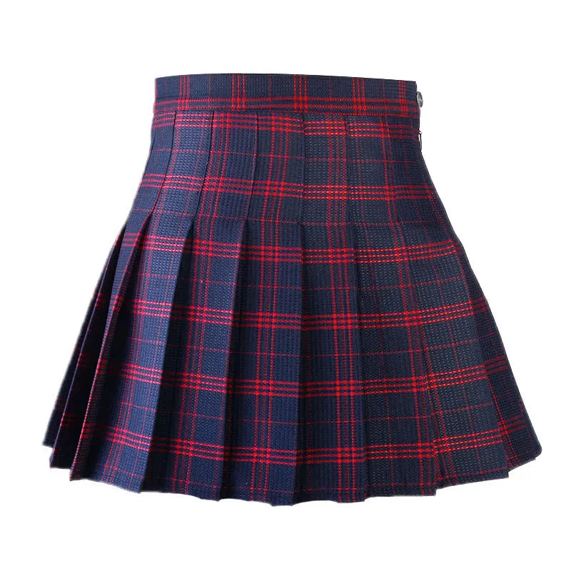 Pleated Plaid Mini Skirt - Preppy Japanese School Uniform