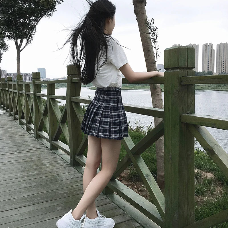 Pleated Plaid Mini Skirt - Preppy Japanese School Uniform