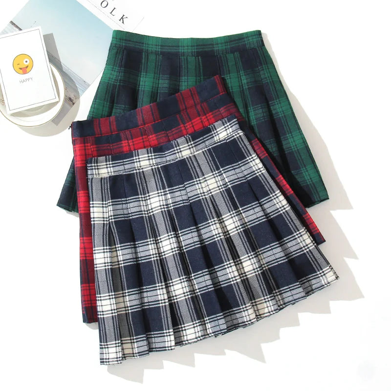 Pleated Plaid Mini Skirt - Preppy Japanese School Uniform