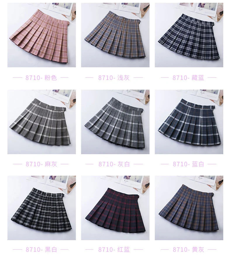 Pleated Plaid Mini Skirt - Preppy Japanese School Uniform