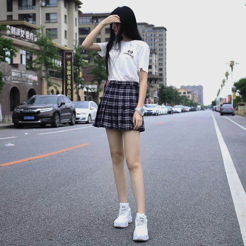 Pleated Plaid Mini Skirt - Preppy Japanese School Uniform