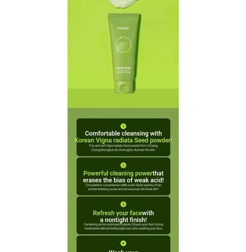 beplain - Mung Bean Ph-balanced Cleansing Foam Jumbo