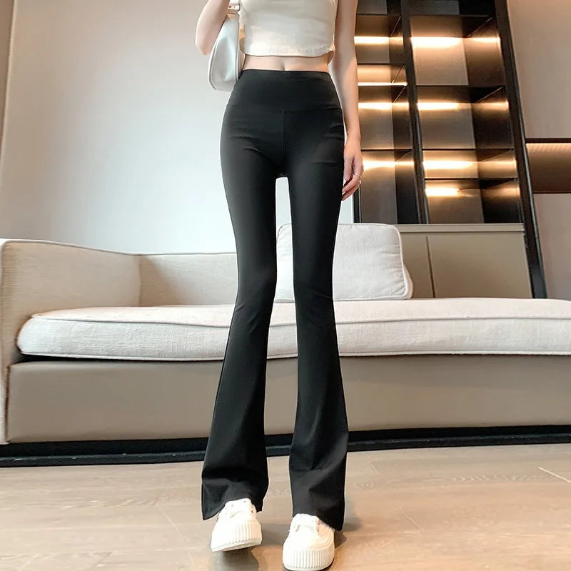 High Waist Flared Thermal Pants