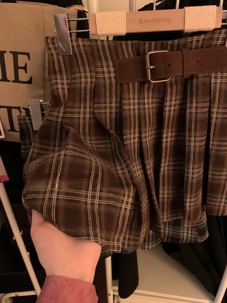 Plaid Pleated Skirt