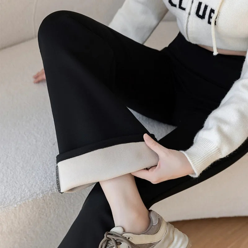 High Waist Flared Thermal Pants