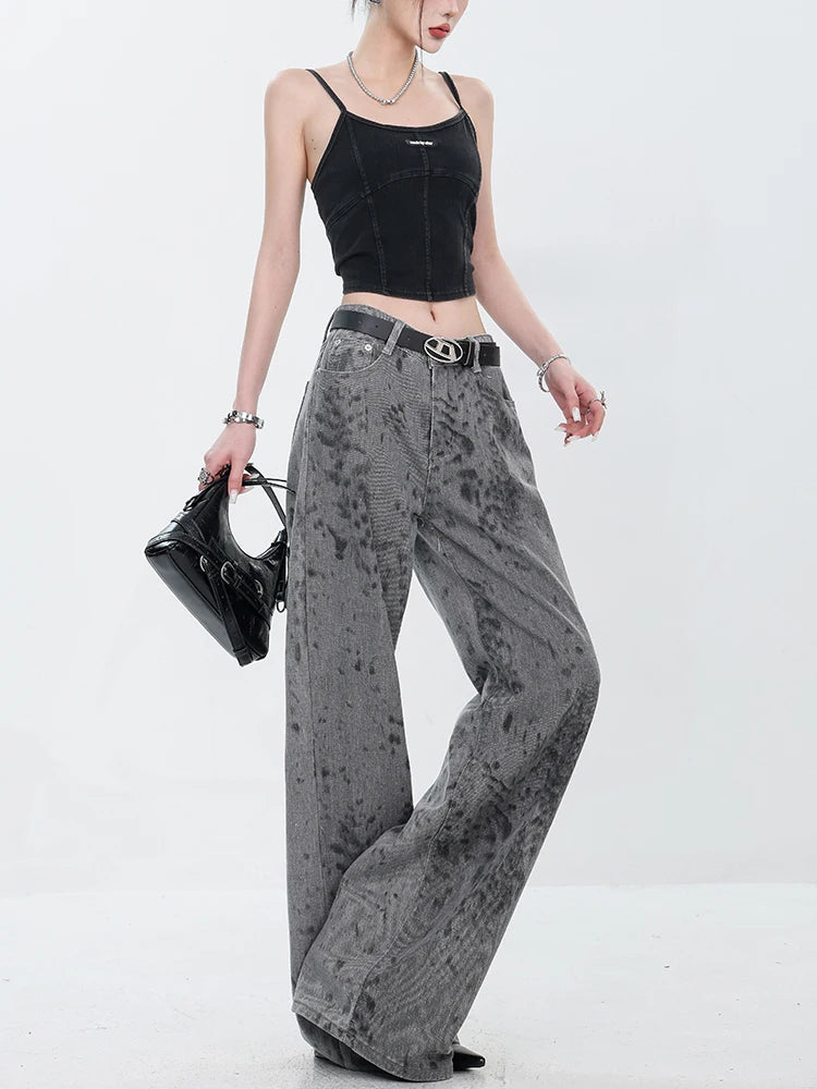 Y2K Jeans - High-Waisted Baggy Wide-Leg Pants