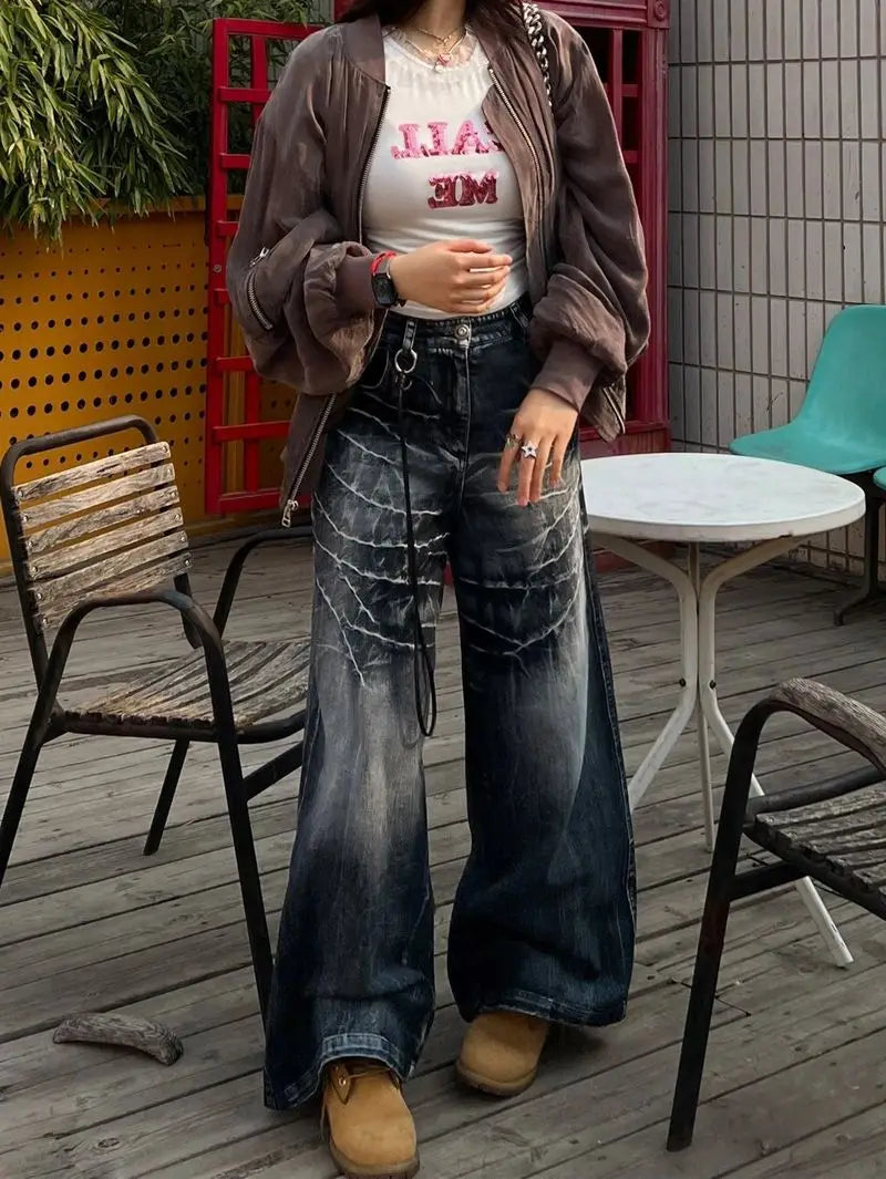 Deeptown - Y2K American-Style Oversized Jeans