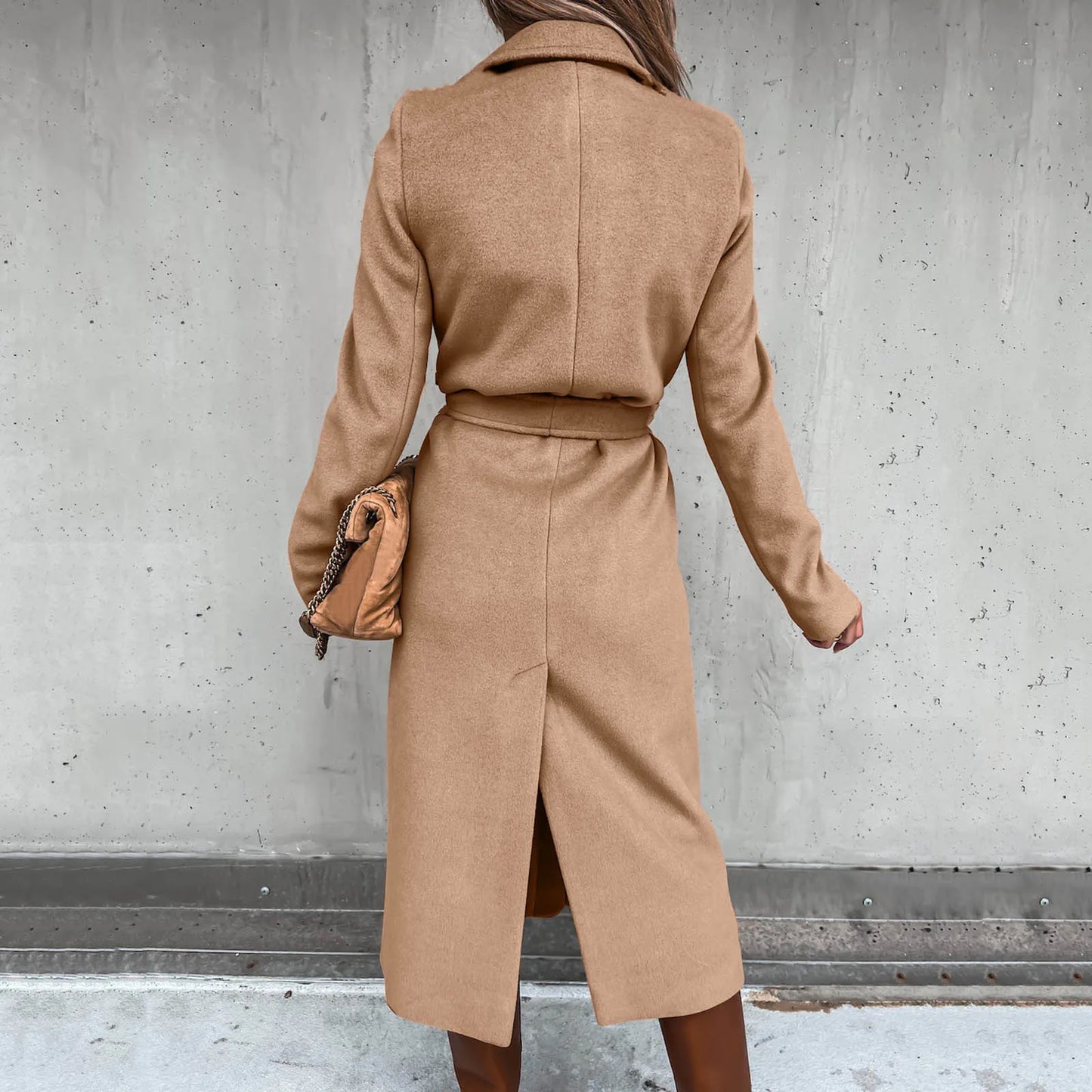 ZOMAXIUJEE - Faux Wool Trench Coat 