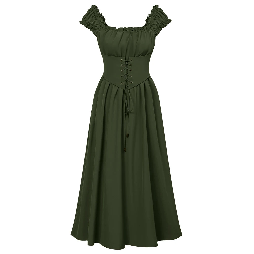 Women's Vintage Renaissance Midi Dress 