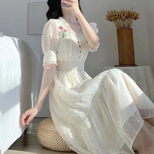 Vintage Lace Fairy Midi Dress