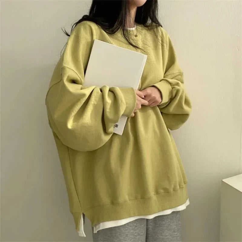 Oversized Hoodie - Long Sleeve Loose-Fit Sweatshirt 