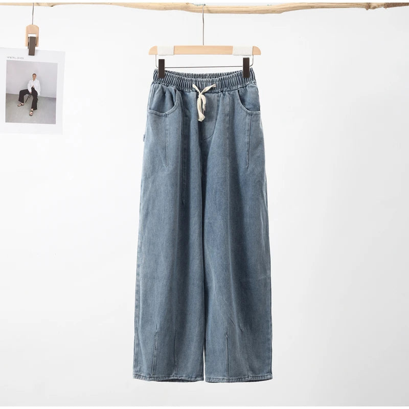 Baggy Wide-Leg Cargo Jeans - Vintage Streetwear Style