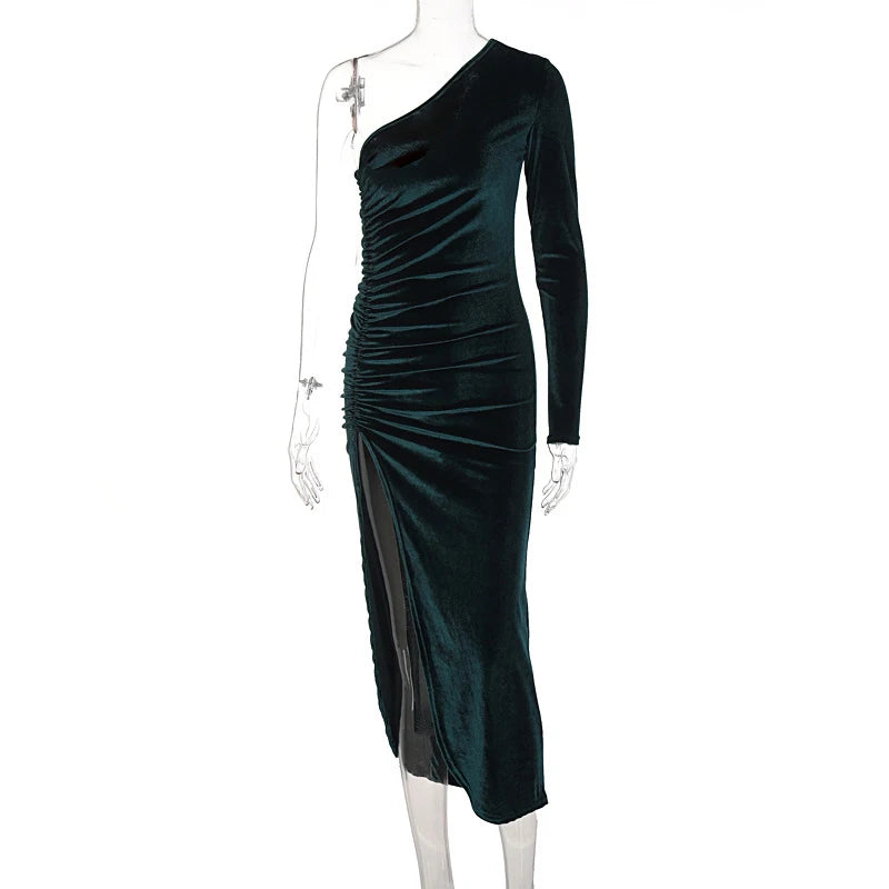 Dozw - Elegant Velvet Bodycon Midi Dress