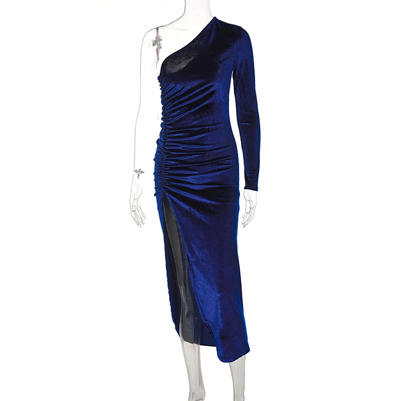 Dozw - Elegant Velvet Bodycon Midi Dress