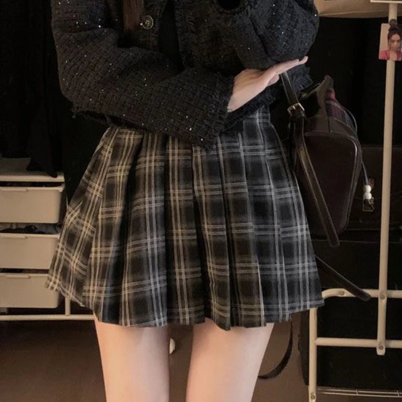 Plaid Pleated Skirt