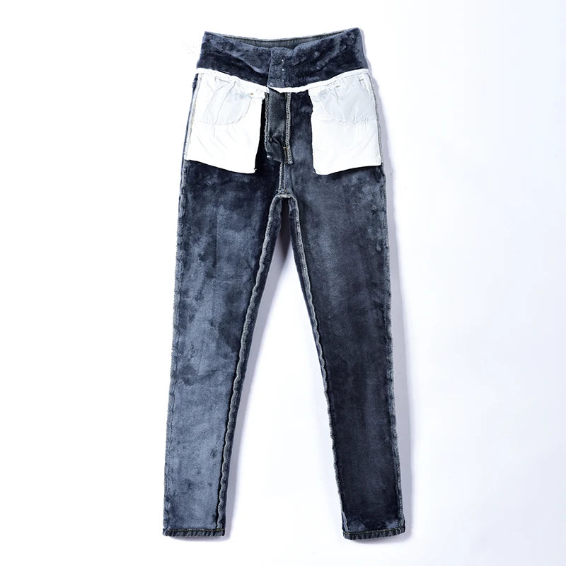 ZOENOVA - Fleece Velvet Elastic Jeans