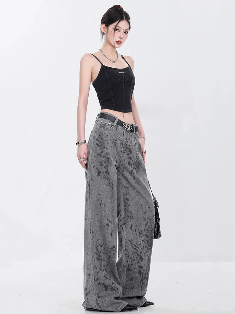 Y2K Jeans - High-Waisted Baggy Wide-Leg Pants