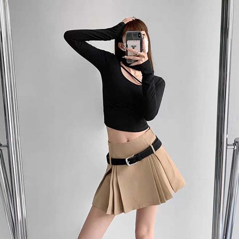 WTempo - Preppy Style Pleated Skirt