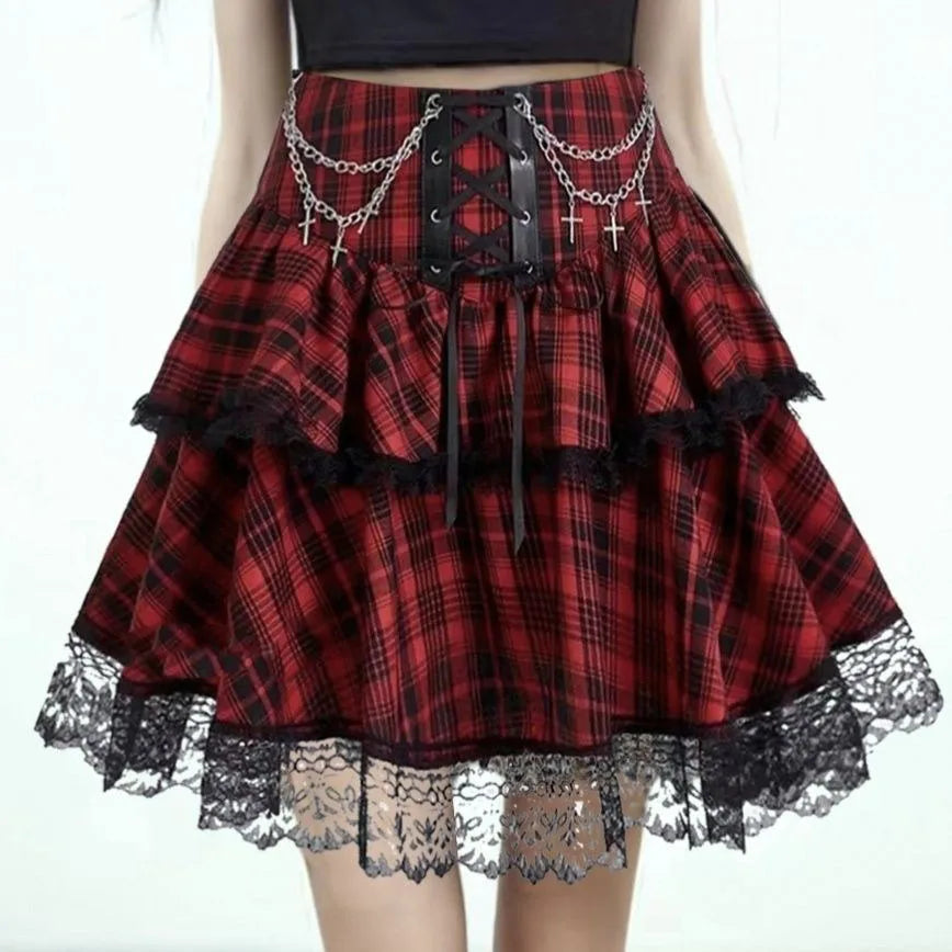 Plaid Punk Rock Y2K Mini Skirt