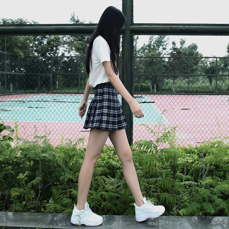 Pleated Plaid Mini Skirt - Preppy Japanese School Uniform