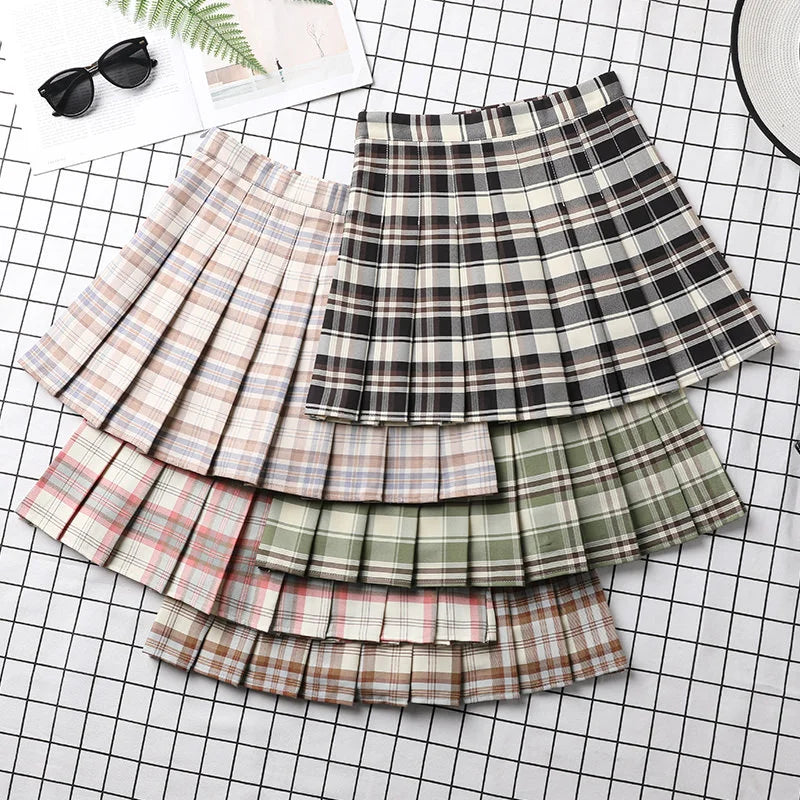 Pleated A-Line Mini Skirt