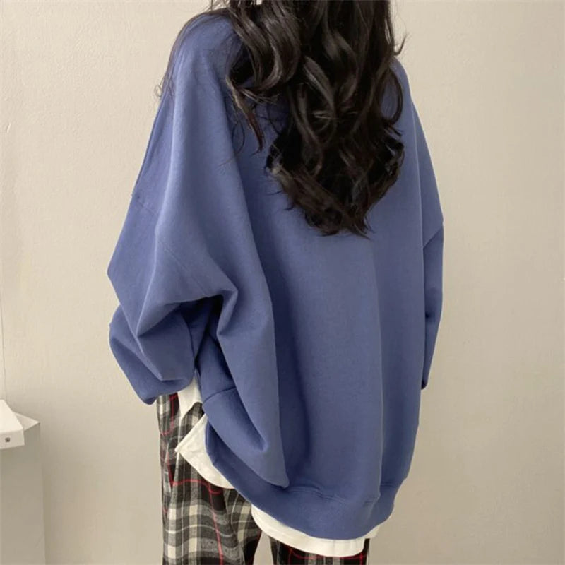 Oversized Hoodie - Long Sleeve Loose-Fit Sweatshirt 