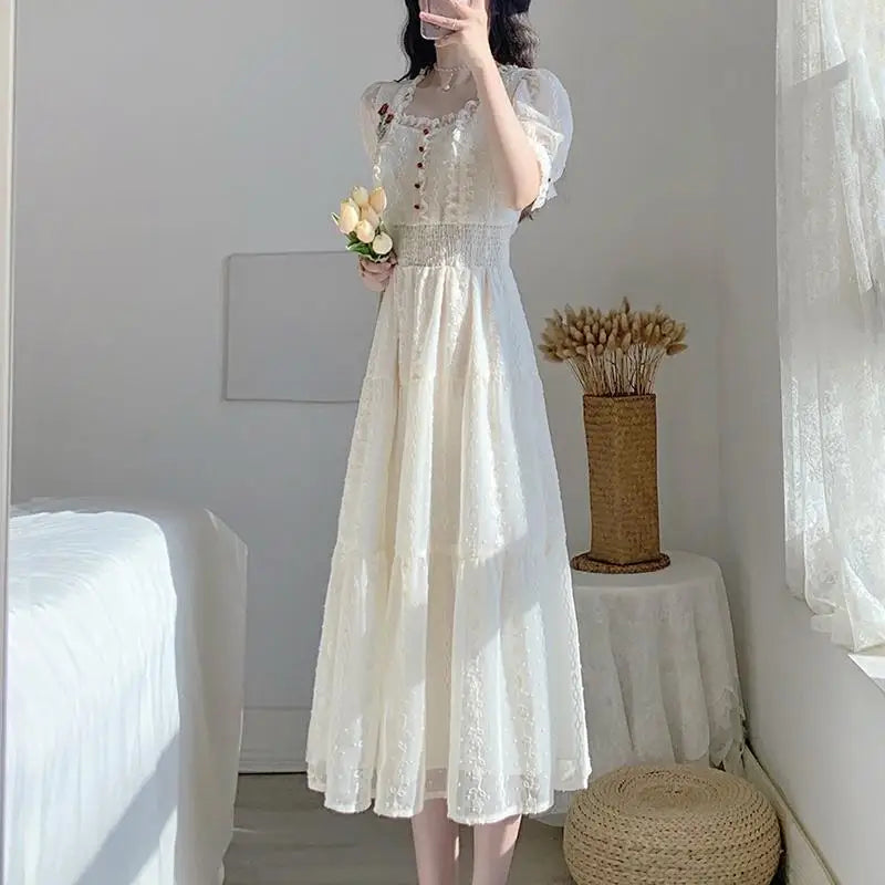 Vintage Lace Fairy Midi Dress