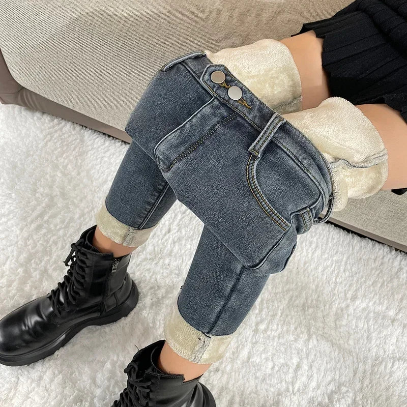 ZOENOVA - Fleece Velvet Elastic Jeans