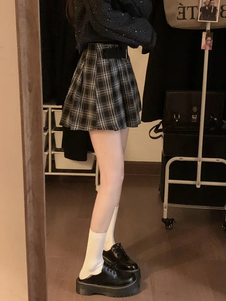 Plaid Pleated Skirt