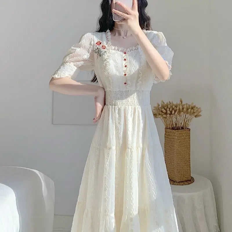 Vintage Lace Fairy Midi Dress