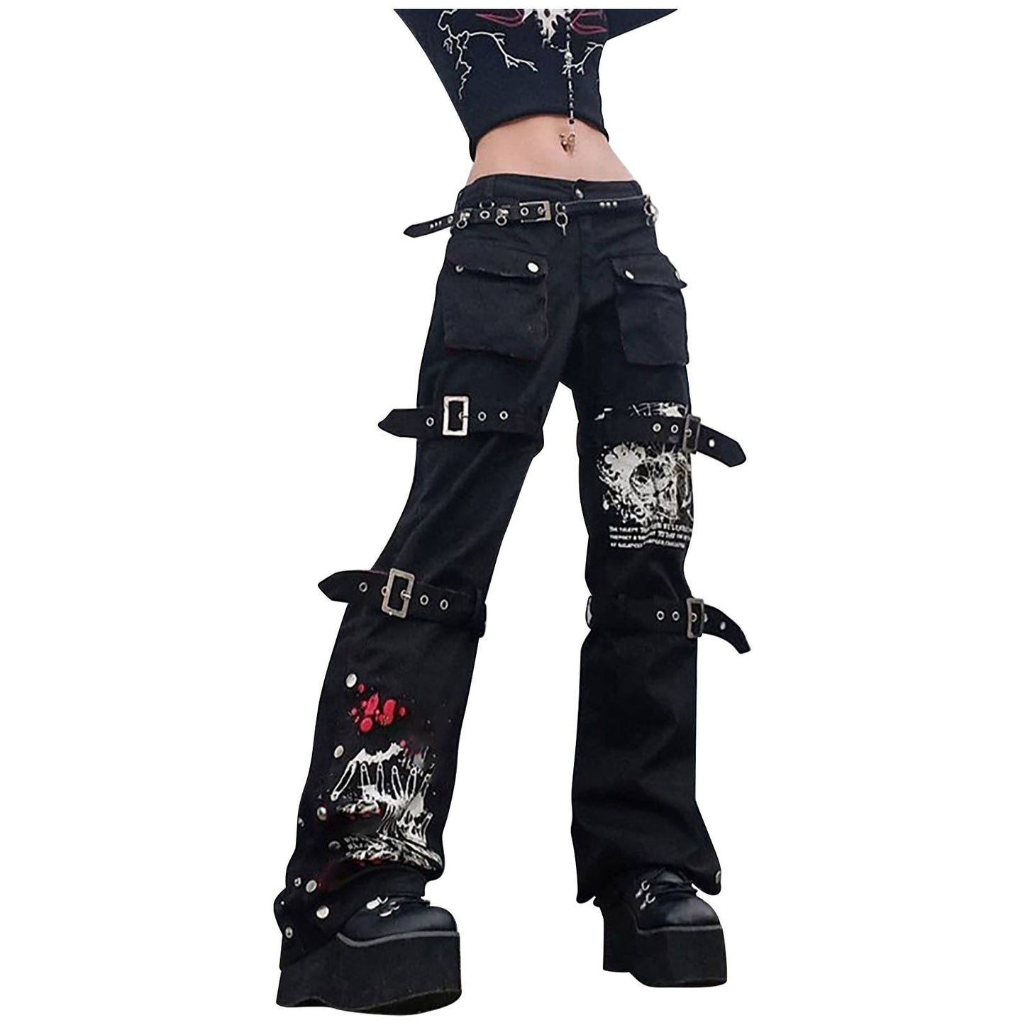 Y2K Flared Jeans - Low-Rise Gothic Jeans