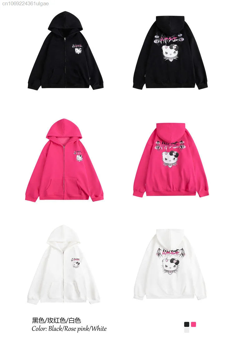 Miniso - Hello Kitty Cute Devil Zipper Sweatshirt