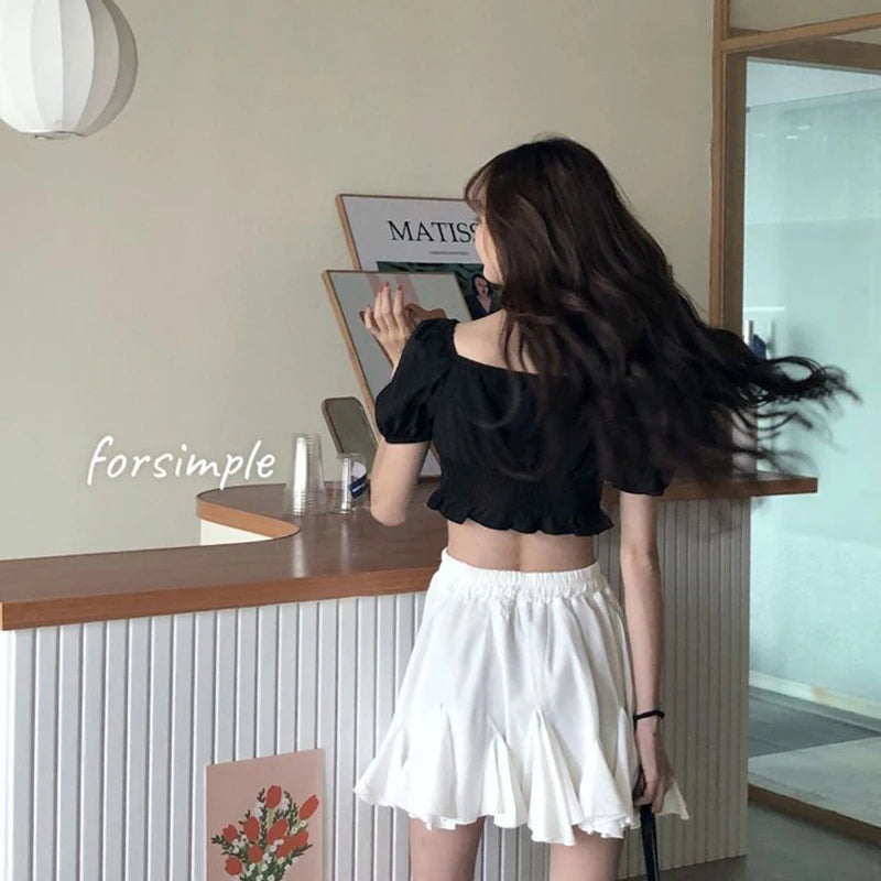 Elegant Ruffle Mini Skirt