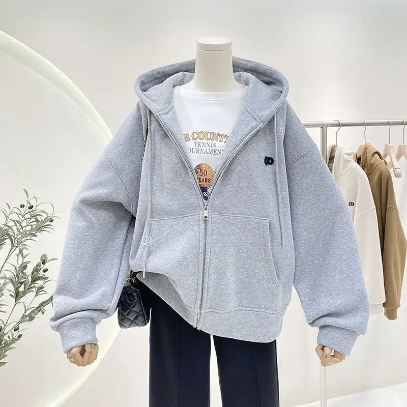 Fleece-lined hooded sweatshirt 