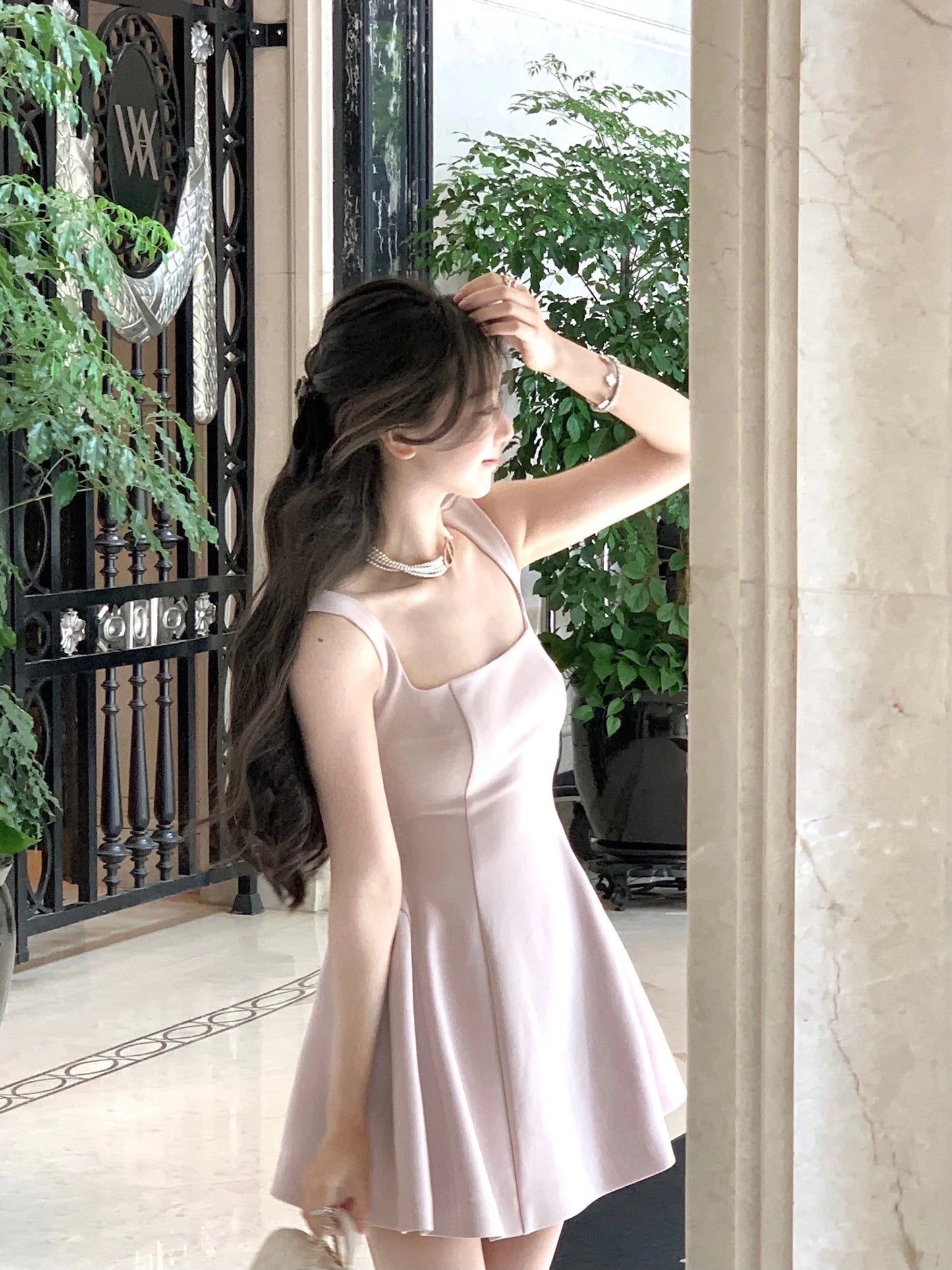 French Elegant A-Line Midi Dress