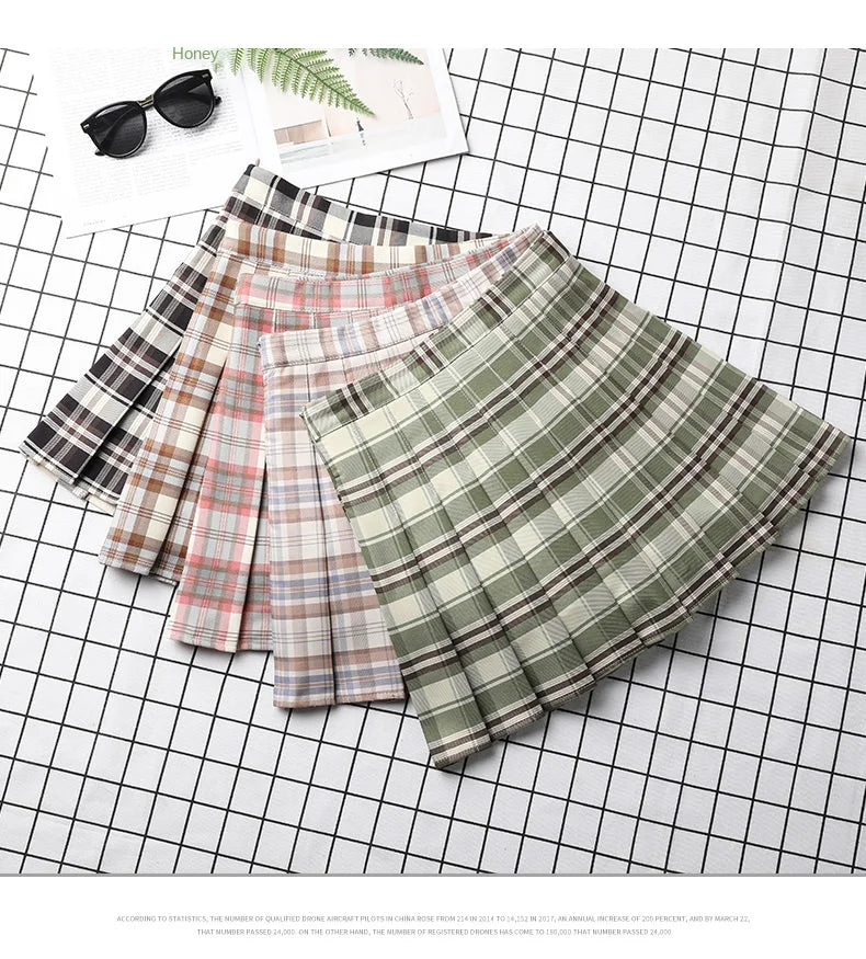 Pleated A-Line Mini Skirt