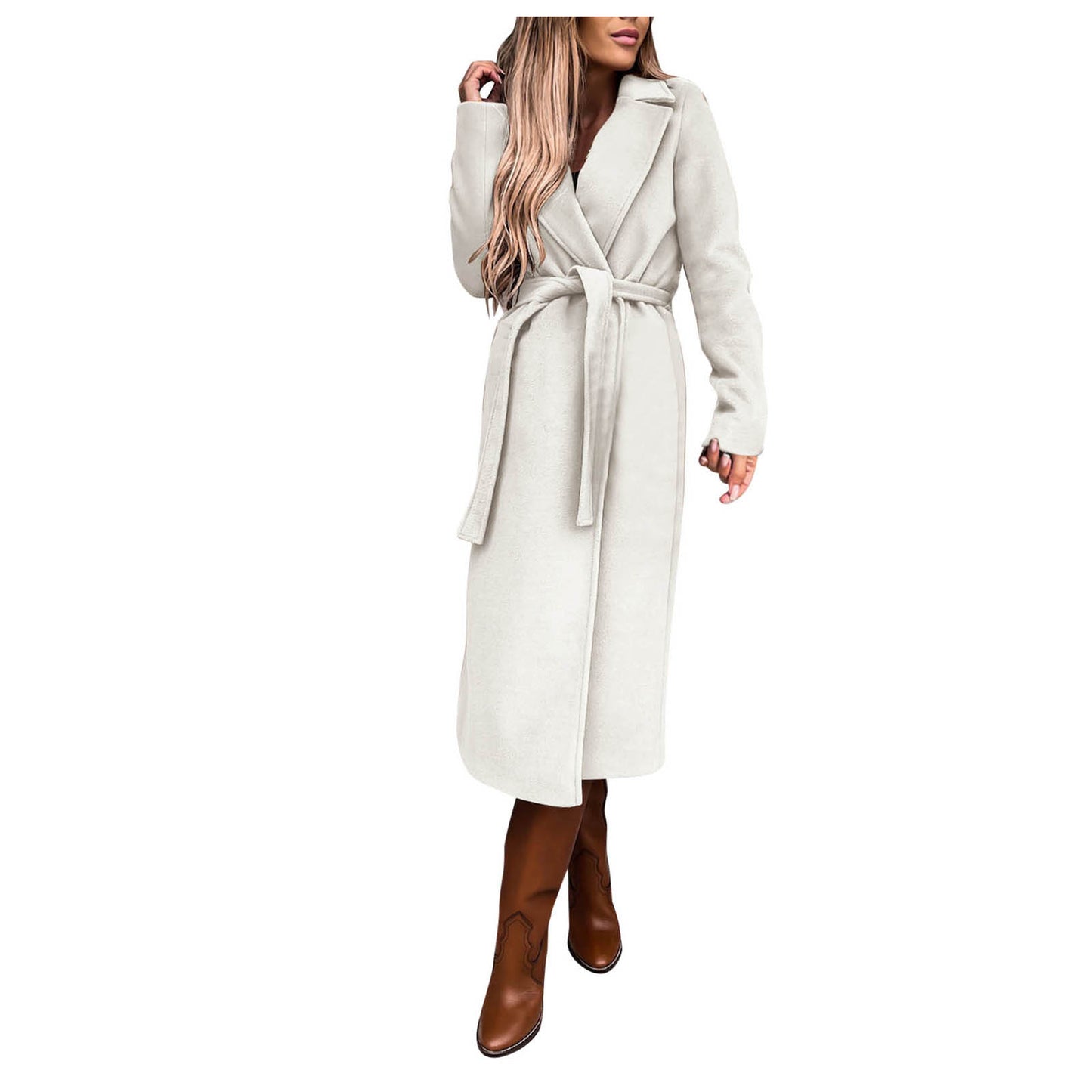 ZOMAXIUJEE - Faux Wool Trench Coat 