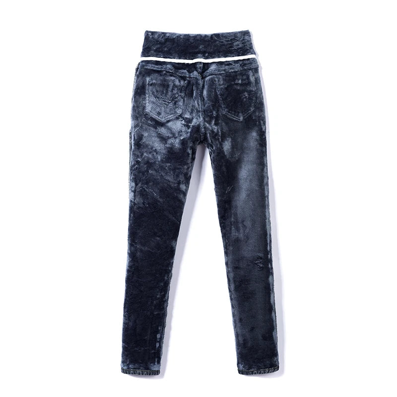 ZOENOVA - Fleece Velvet Elastic Jeans