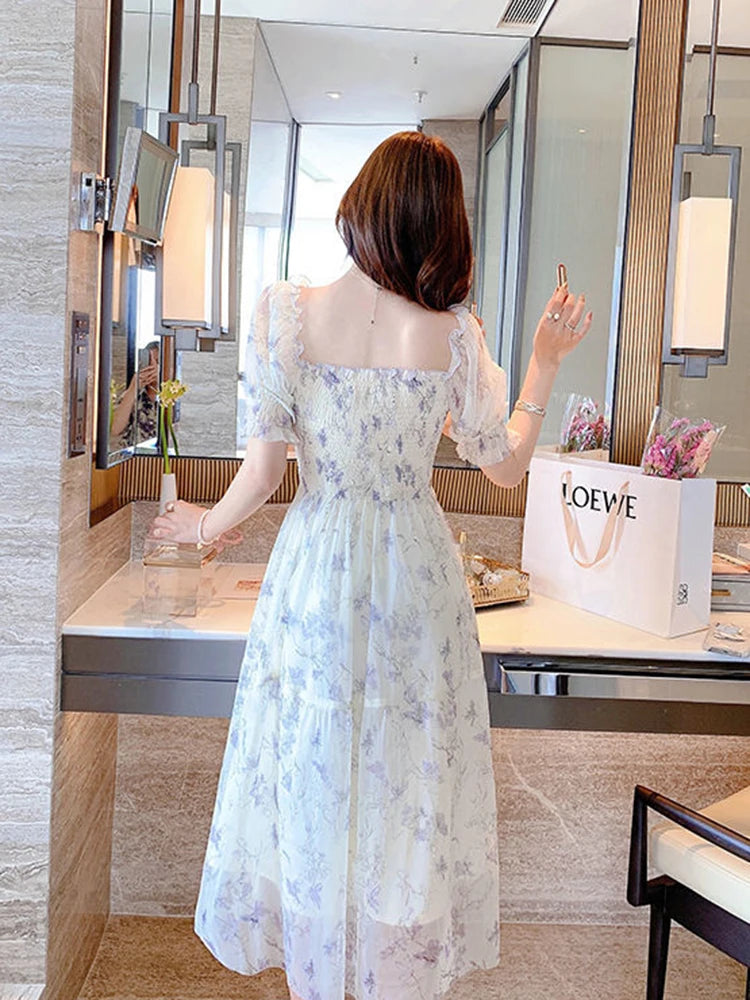 Zoki - Elegant Floral Chiffon Party Dress