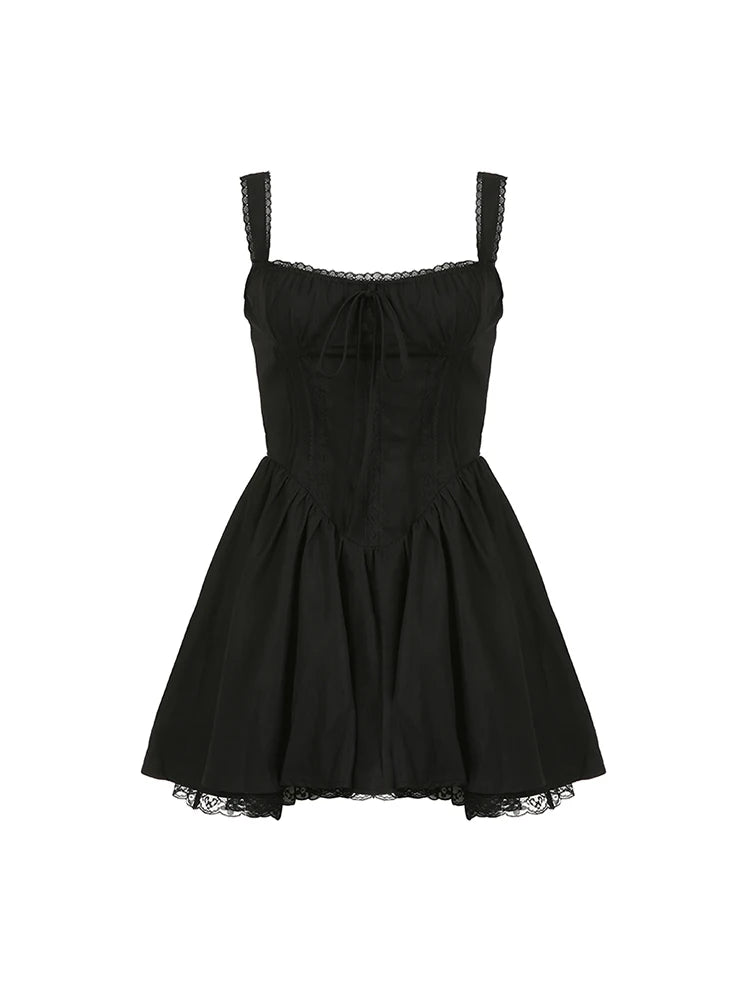 Elegant Square Collar A-Line Corset Dress